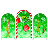 Grinch Cartoon Happy Birthday Party Arch Backdrop Wall Cloth Cover